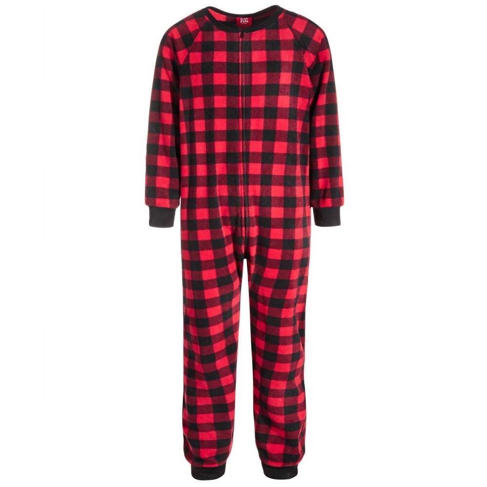 NEW FAMILY PJS little & big kids matching printed pajama in red check